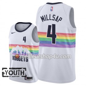 Maillot Basket Enfant Denver Nuggets Paul Millsap 4 2018-19 Nike City Edition Blanc Swingman